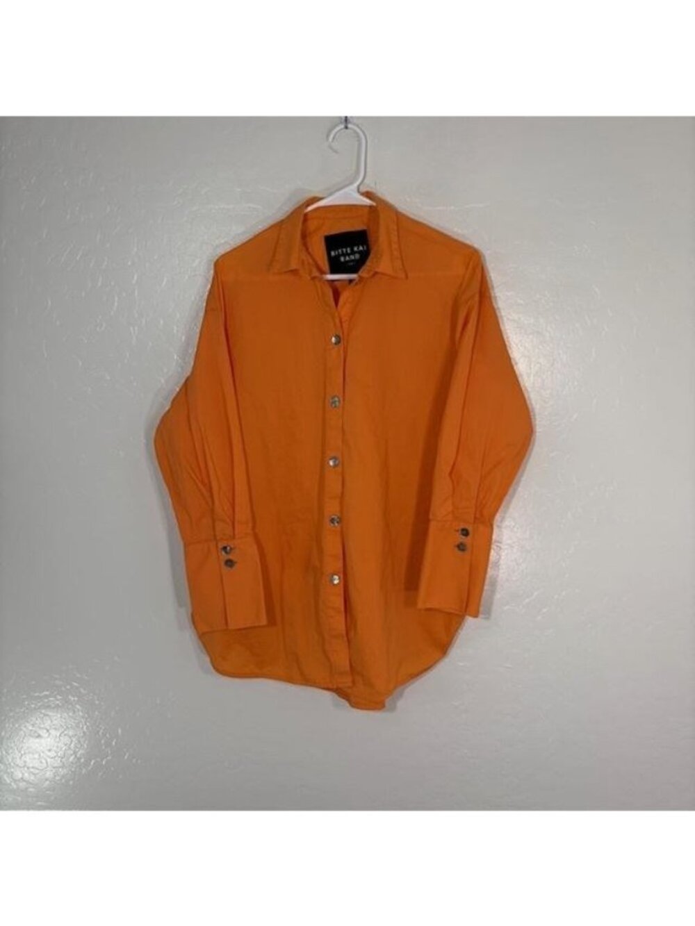 Bitte Kai Rand Shirt Womens 1 Orange Long Sleeve Oversized Tunic 241-22226 Boxy